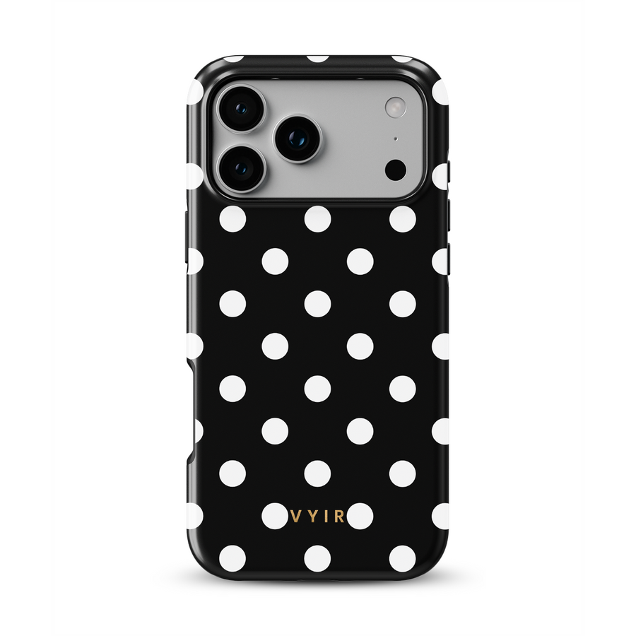 Classic Polka Dots, Black Noir - Tough Funda MagSafe para iPhone