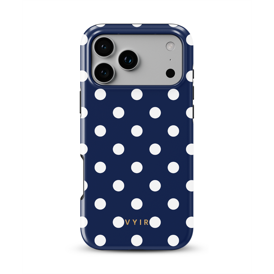 Classic Polka Dots, Old Money Azul - Tough Funda MagSafe para iPhone