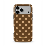 Classic Polka Dots, Elegant Brown - Tough Funda MagSafe para iPhone