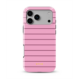 Horizontal Stripes, Rosa empolvado - Tough Funda MagSafe para iPhone