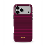 Horizontal Stripes, Merlot - Tough Funda MagSafe para iPhone