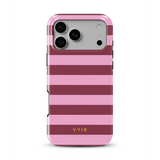 Horizontal Stripes, Candy Pink - Tough Funda MagSafe para iPhone