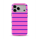Horizontal Stripes, Cortinas rosas - Tough Funda MagSafe para iPhone