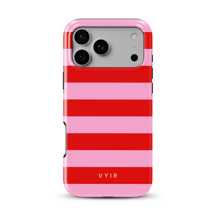Horizontal Stripes, Red Blush - Tough Funda para móvil
