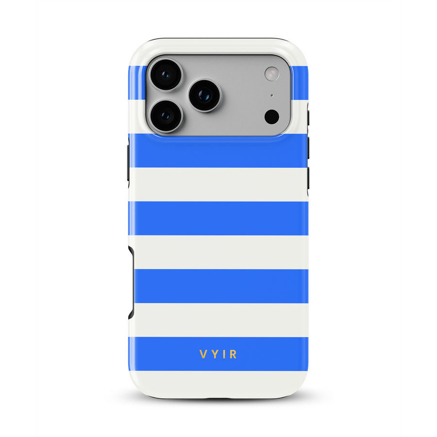 Horizontal Stripes, Azul Riviera - Tough Funda MagSafe para iPhone