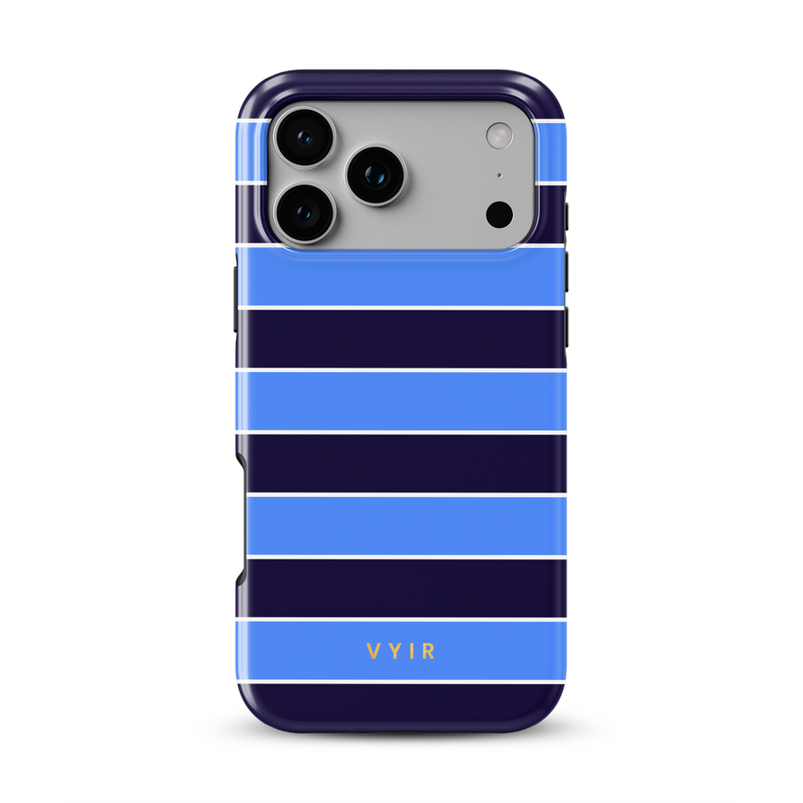 Horizontal Stripes, Azul Rivoli - Tough Funda MagSafe para iPhone