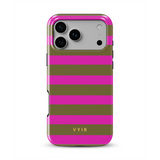 Horizontal Stripes, Oliva urbano - Tough Funda MagSafe para iPhone