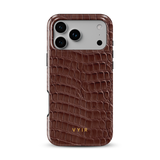 Croc Leather Print Mocha - Tough Funda MagSafe para iPhone