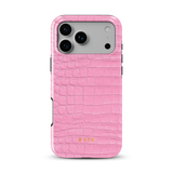 Croc Leather Print Pink - Tough Funda MagSafe para iPhone