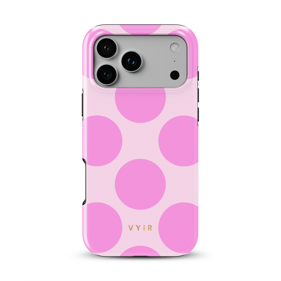 Large Polka Dots, Rosa burbujeante - Tough Funda MagSafe para iPhone