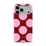 Large Polka Dots, Rosa burdeos - Tough Funda MagSafe para iPhone