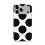 Large Polka Dots, Mono Black - Tough Funda MagSafe para iPhone