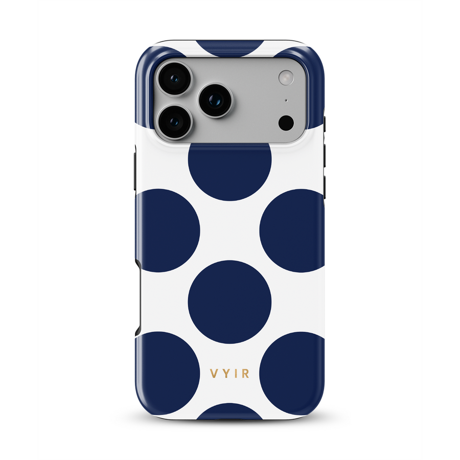 Large Polka Dots, Old Money Azul - Tough Funda MagSafe para iPhone