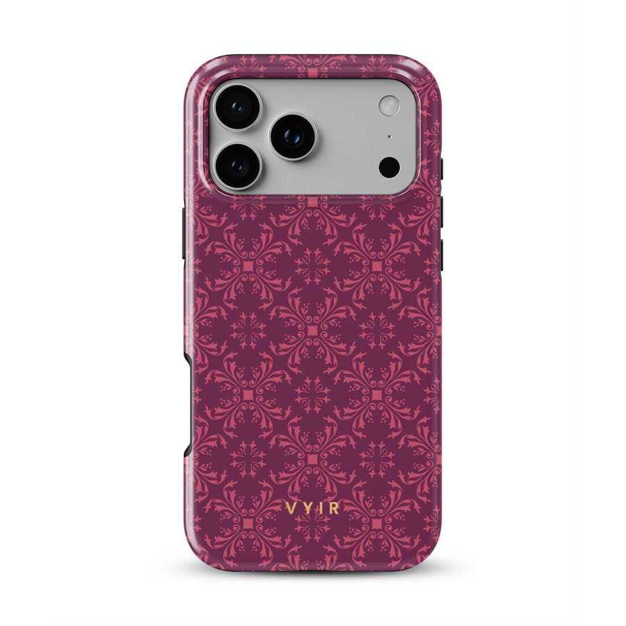 Ornate Bloom, Burgundy - Tough Funda MagSafe para iPhone