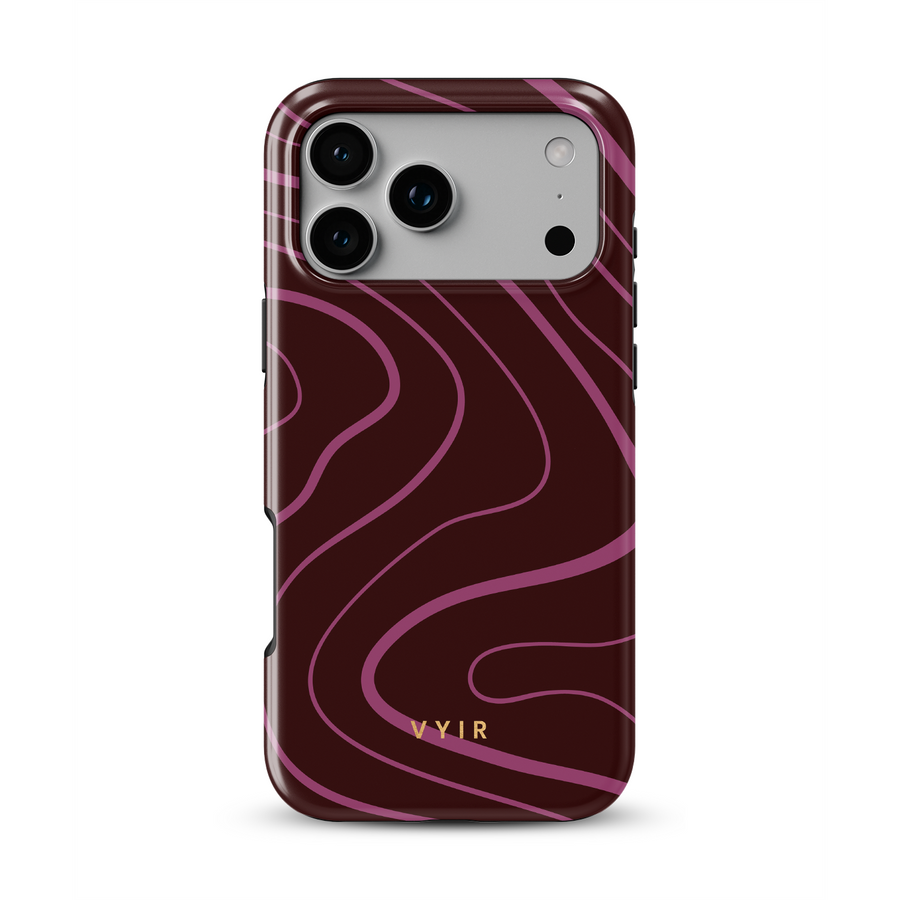 Swirl Lines, Borgoña - Tough Funda MagSafe para iPhone
