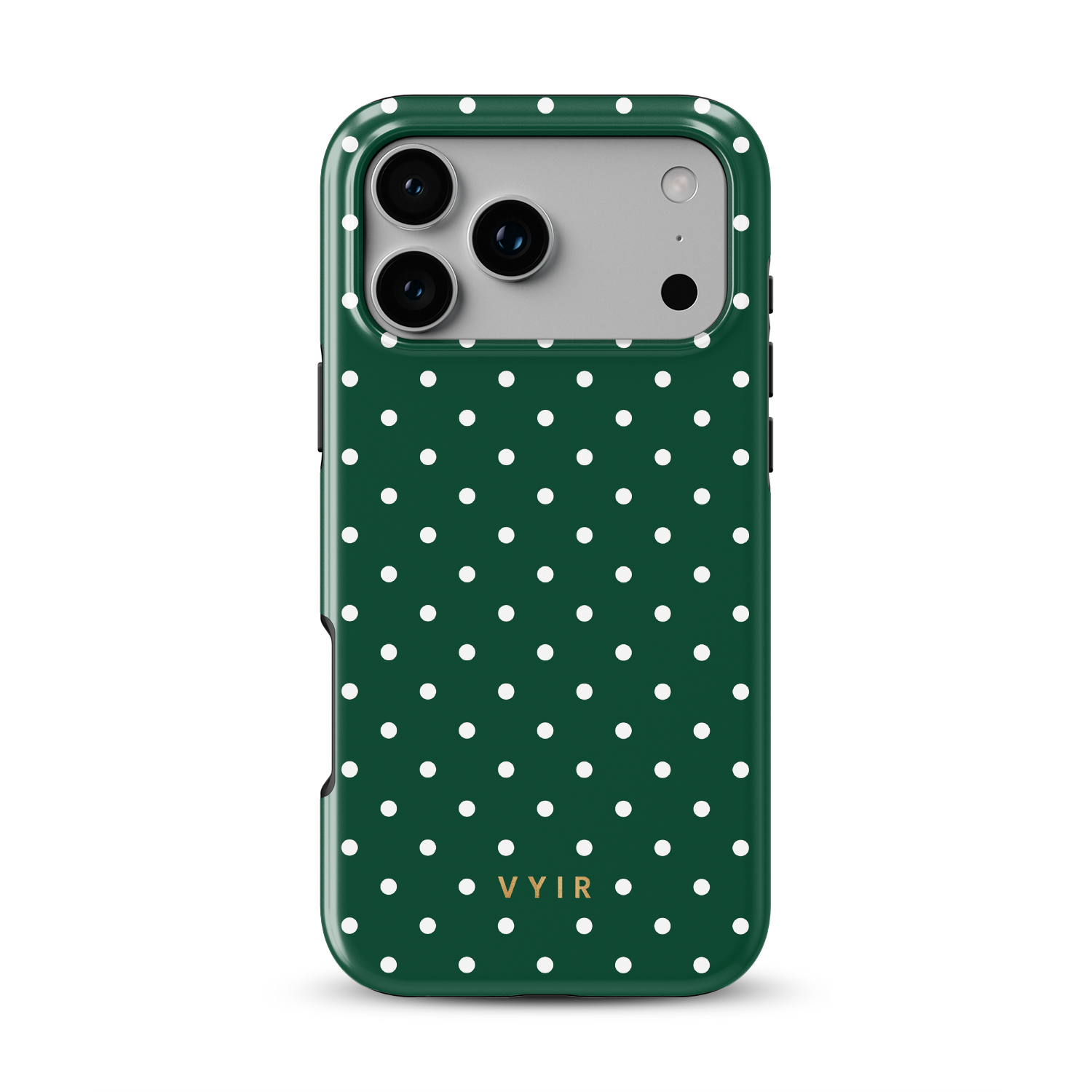 Tiny Polka Dots, Forest Green - Shockproof MagSafe iPhone Case - VYIR