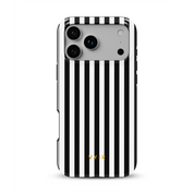 Vertical Stripes, Black and White - Shockproof Phone Case - VYIR