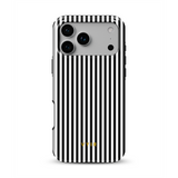Vertical Stripes, Negro y blanco de rayas finas - Tough Funda MagSafe para iPhone