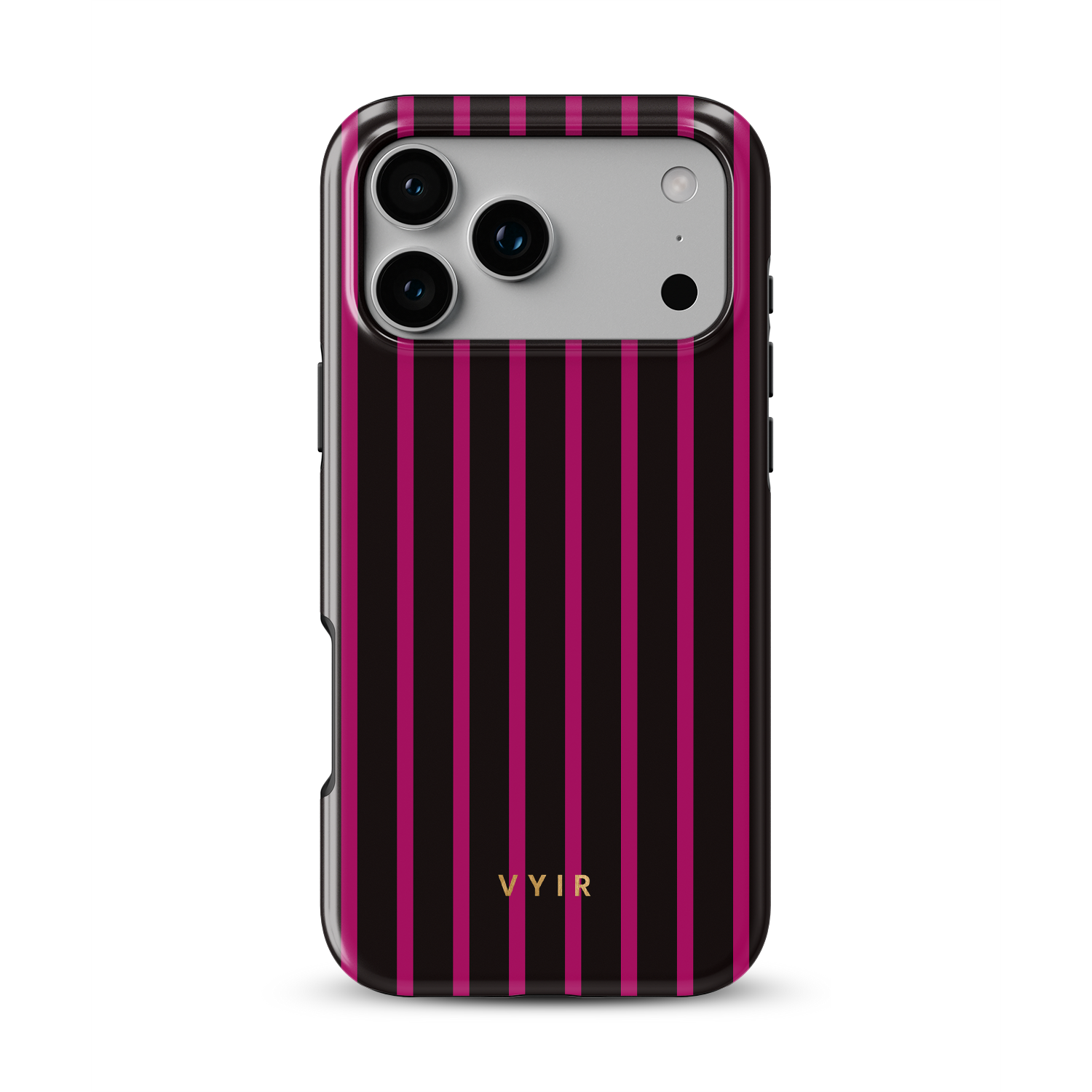 Vertical Stripes, Wine Red - Shockproof Phone Case - VYIR