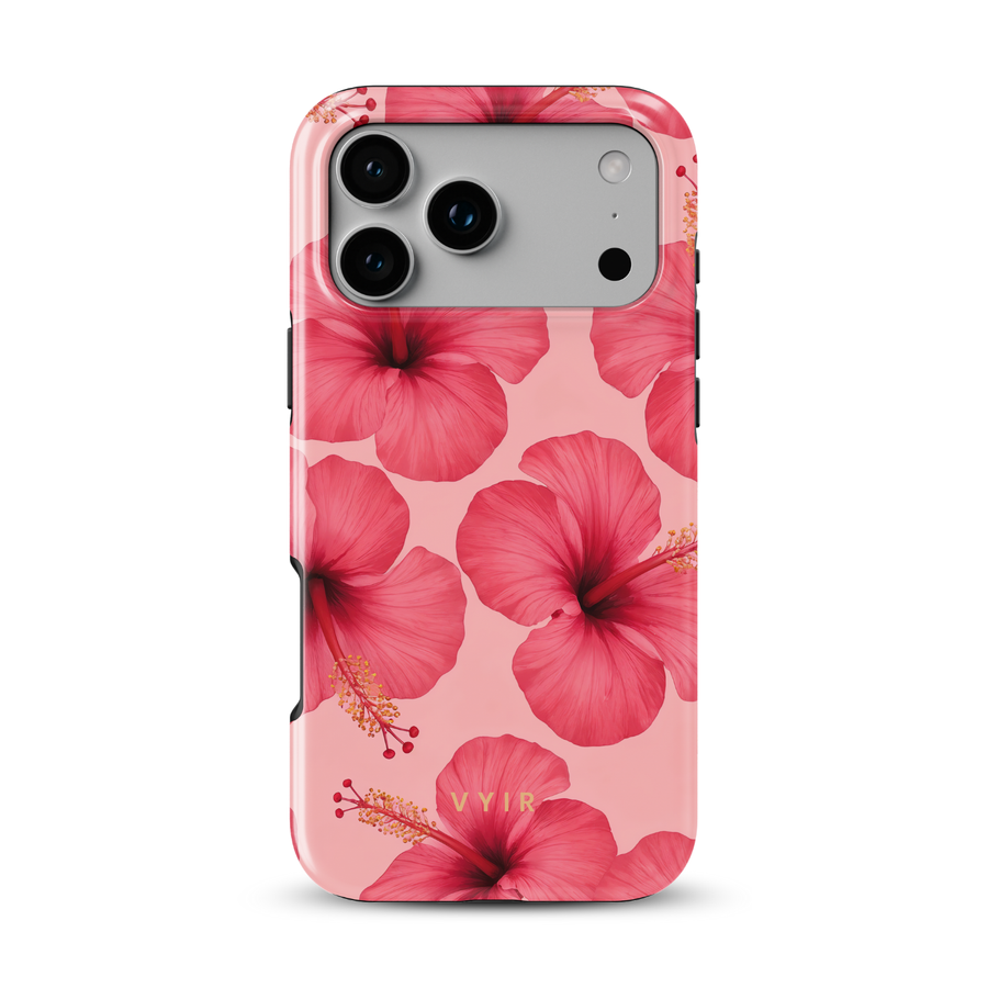 Pink Hibiscus Glow - Tough Funda MagSafe para iPhone
