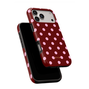 Classic Polka Dots, Burgundy - Shockproof MagSafe iPhone Case - VYIR