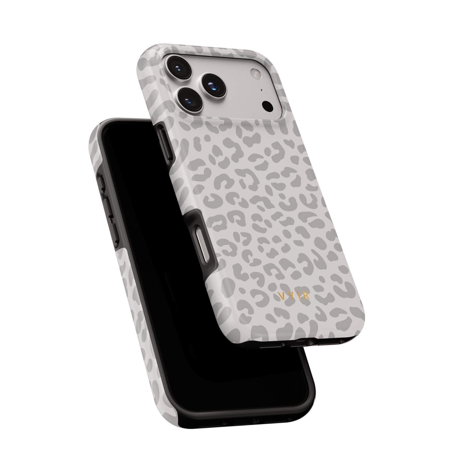Leopard Elegance Grey - Shockproof Phone Case - VYIR