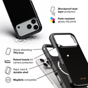 VYIR Signature Solid Colors, Black - Shockproof MagSafe iPhone Case - VYIR