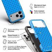 Tiny Polka Dots, Electric Blue - Shockproof Phone Case - VYIR