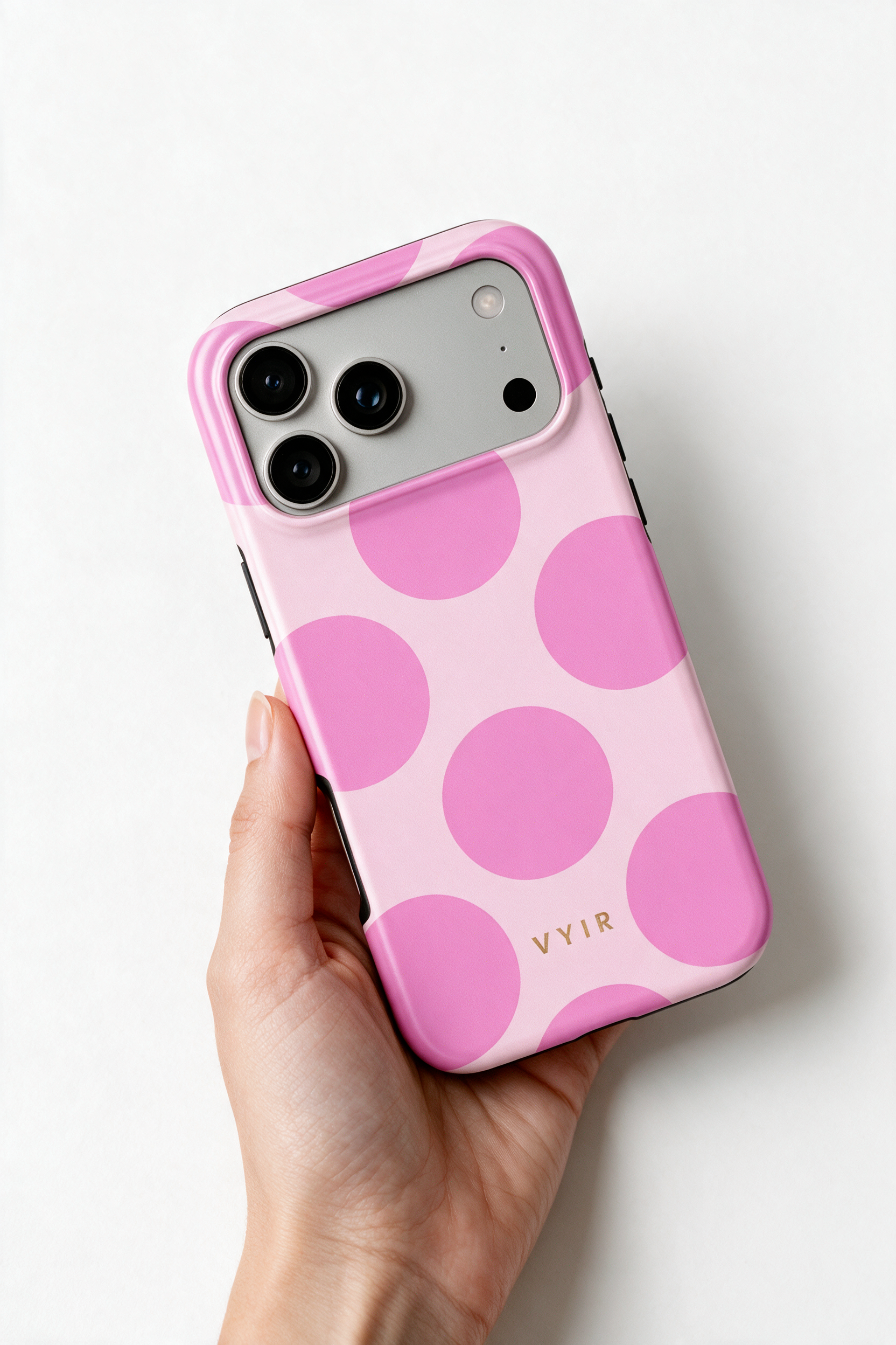 Large Polka Dots, Rosa burbujeante - Tough Funda para móvil