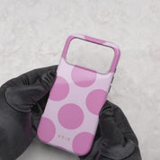 Large Polka Dots, Rosa burbujeante - Tough Funda para móvil