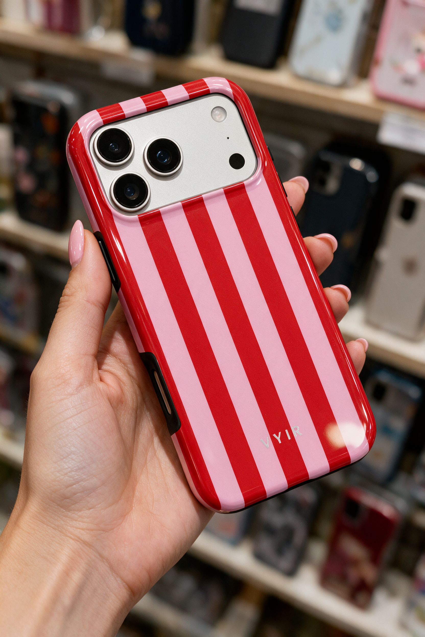 Vertical Stripes, Red Blush - Tough Funda para móvil